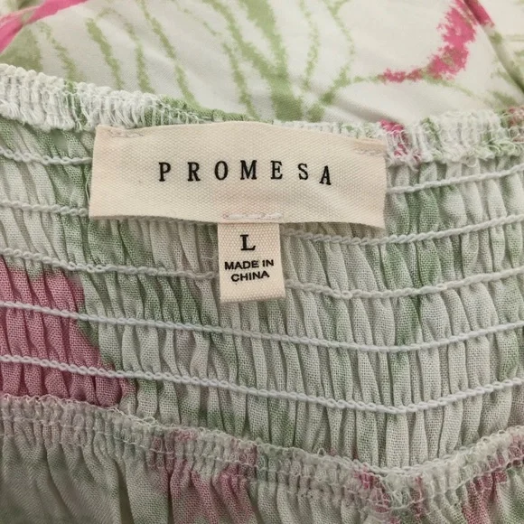 Promesa Floral Pink and Green Skort Sundress - Picture 6 of 6